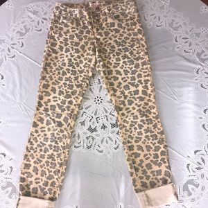 L.E.I Junior Leopard Print Skinny Jeans , Size 1